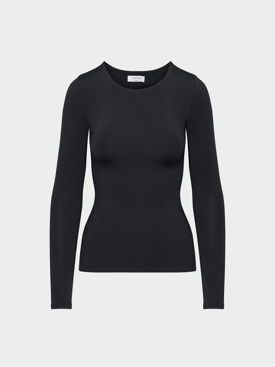 Aritzia Tops - Aritzia Hip Black Long-Sleeve Slim Crewneck Top - Contour